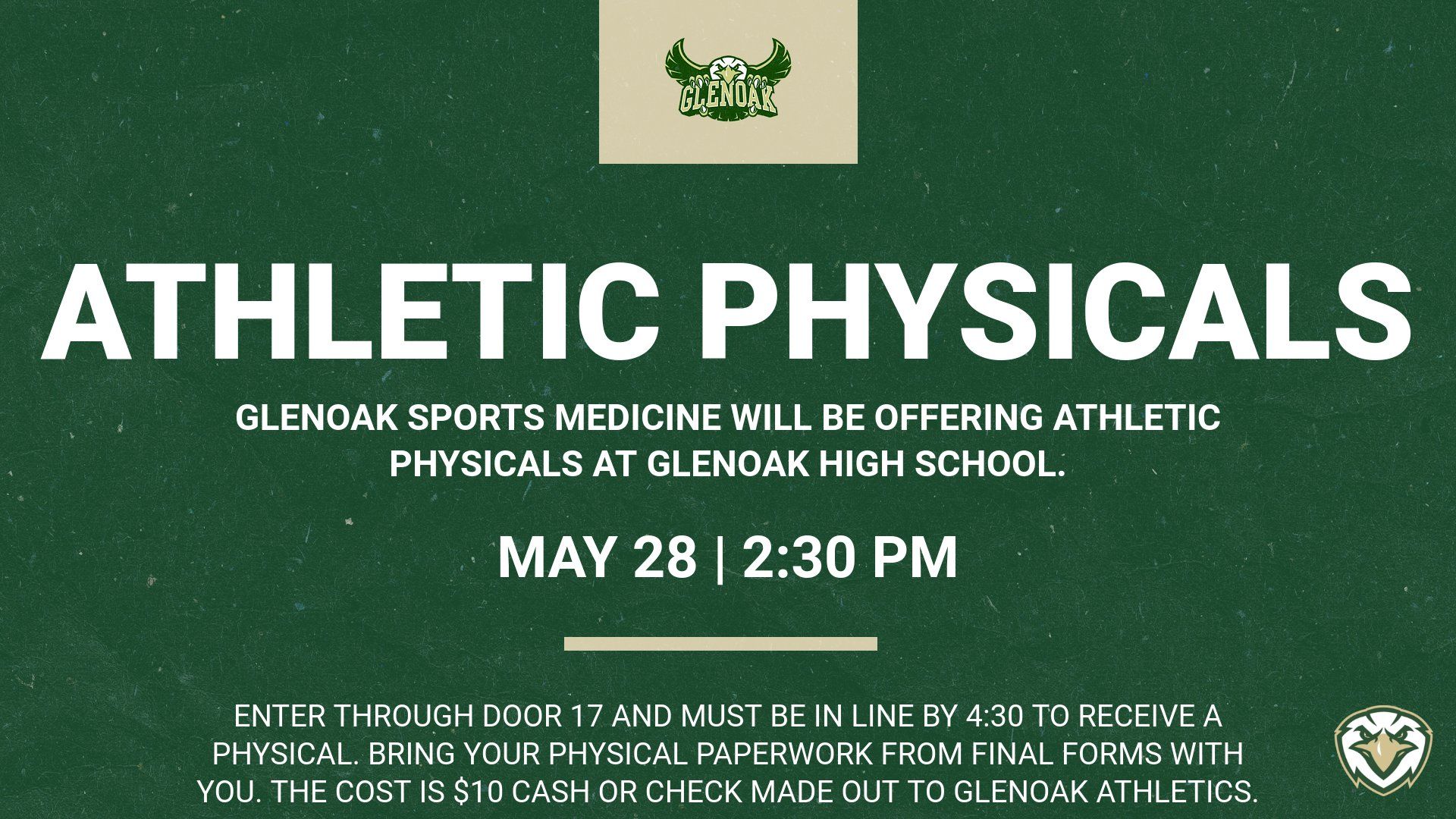Athletic Physicals Announcement 5 28 25